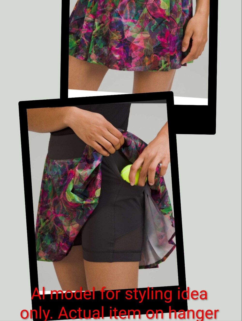 Side-Pleat High-Rise Tennis Skirt Vivid Floral Tone Multi,Size S